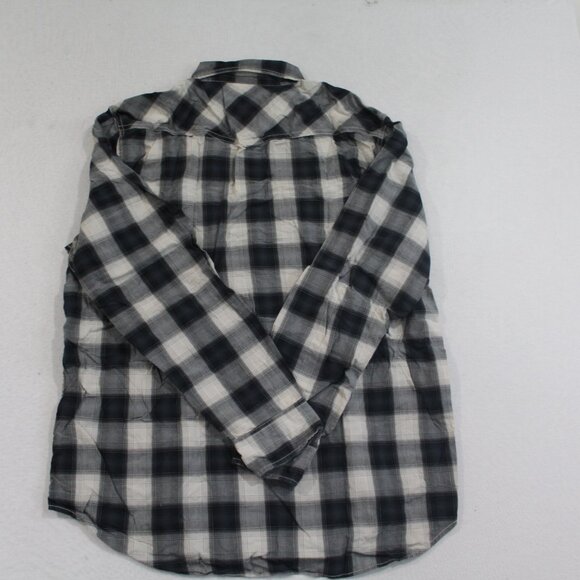 American Eagle Outfitter Men White Black Plaid Button Down Shirt Size XL - Picture 2 of 7